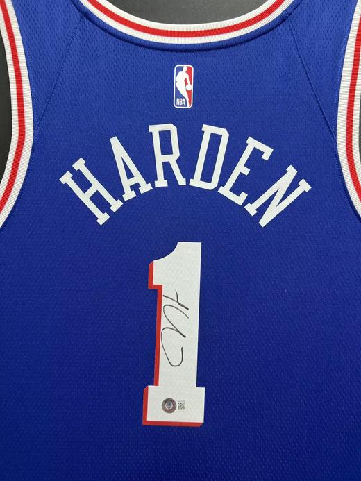 收藏系列 哈登 76人队1号蓝色 亲笔签名球衣 商品图2