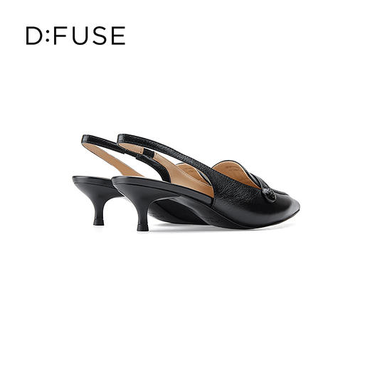 DFuse迪芙斯2023春季新款羊皮尖头后空细跟乐福鞋单鞋DF31114262 商品图10
