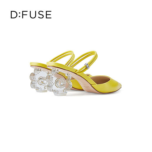 DFuse迪芙斯2023春季新款羊皮仙女水晶跟包头拖鞋单鞋DF31114045 商品图6