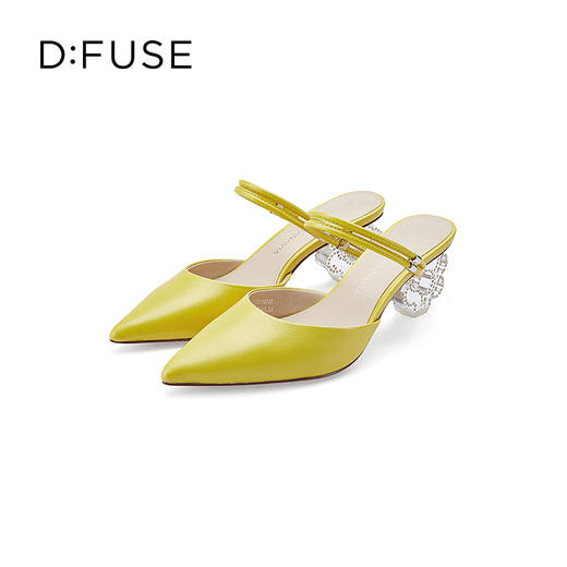 DFuse迪芙斯2023春季新款羊皮仙女水晶跟包头拖鞋单鞋DF31114045 商品图5