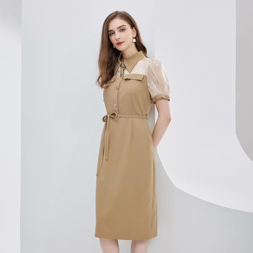 NF8U5斯尔丽瑟俪2023夏季新款撞色衬衣领款OL风连衣裙 商品图2