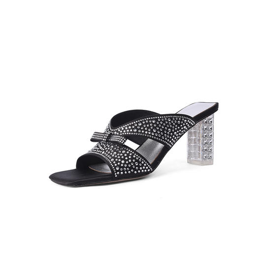 夏季新款，水钻丝绸水晶粗跟气质凉拖YLY-A2003 商品图14