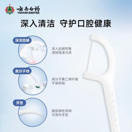 【官方正品】云南白药金口健牙线棒50只便携随身强韧细滑大容量家庭装一次性 商品图2