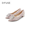 D:FUSE/迪芙斯2023春季新款尖头水钻花饰扣低跟单鞋女鞋DF31111050 商品缩略图5