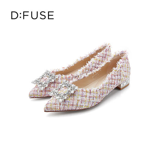 D:FUSE/迪芙斯2023春季新款尖头水钻花饰扣低跟单鞋女鞋DF31111050 商品图5