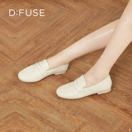 D:FUSE/迪芙斯春季新品圆头素面简约百搭乐福鞋单鞋DF31112018 商品图11