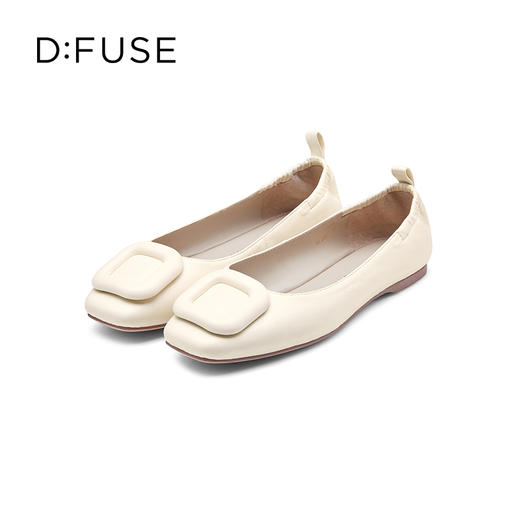 DFuse迪芙斯春季新款羊皮方头法式单鞋平底鞋软底DF31111402 商品图2