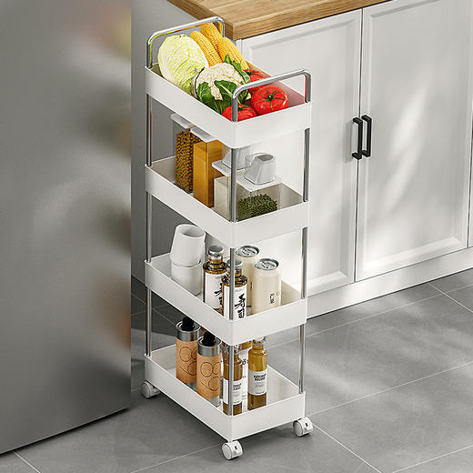 DD-卫生间厨房夹缝置物架落地可移动洗漱台浴室推车缝隙收纳架 商品图0
