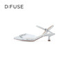 DFuse包头低跟凉鞋2023春季新款漆皮尖头钻扣单鞋女DF31114155 商品缩略图1