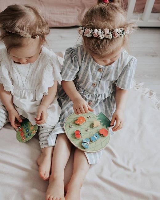 djeco钉钉板颜色动物水果认知扣子2-3岁儿童早教益智桌面游戏玩具 商品图0