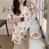【ins韩版可爱！网红小熊短袖短裤甜美家居服】迷人又可爱，舒适透气柔软亲肤，睡衣女夏季开衫女两件套粉丝专属 商品缩略图2