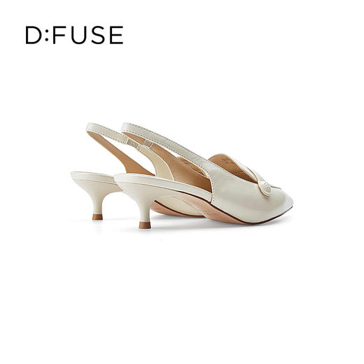 DFuse迪芙斯2023春季新款羊皮尖头后空细跟乐福鞋单鞋DF31114262 商品图4