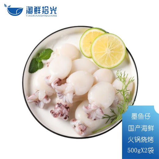 淘鲜拾光  深海冷冻原条速冻墨鱼仔  500g/袋*2 商品图0