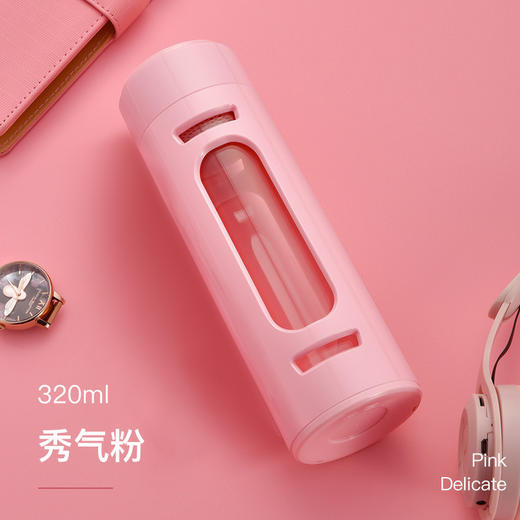 【内层玻璃 外层防护❗️便携式大容量玻璃杯】防烫隔热防摔pp防护，自带茶隔设计密封防漏，摔落不易碎，吊带男女办公室商务泡茶礼品大肚塑玻水杯子粉丝专属父亲节礼物新年礼盒年货礼盒 商品图6