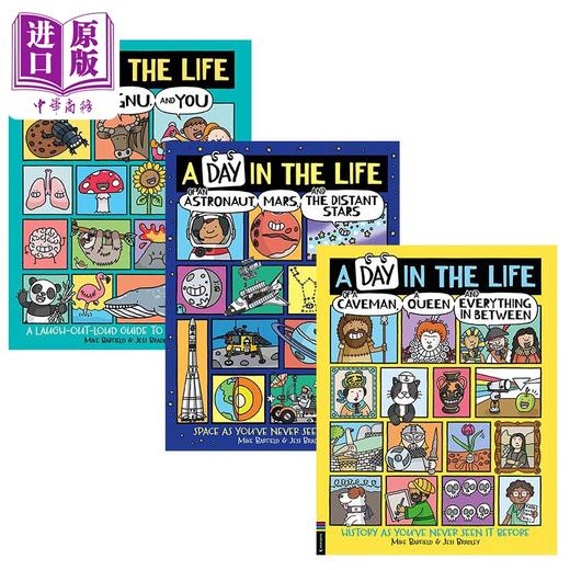 【中商原版】地球上的爆笑生活历史英文原版 幽默科普绘本3册套装 Mike Barfield A Day in the Life of 儿童知识图画书 商品图0