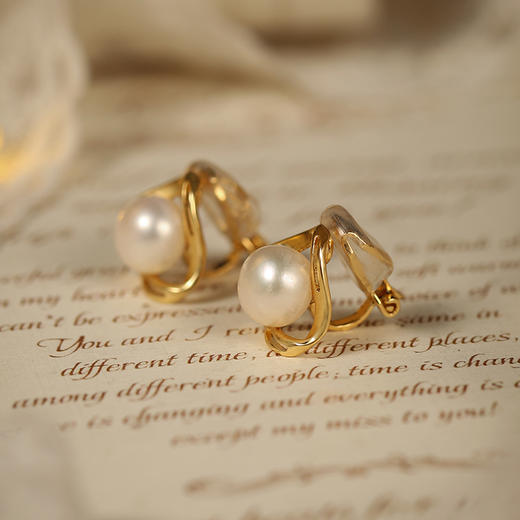 Manreya玛芮雅“寻梦”极简珍珠无痛耳夹法式复古气质简约 商品图12