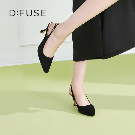 DFuse迪芙斯2023春季新款方头中后空细跟高跟单鞋女鞋DF31114105 商品图7