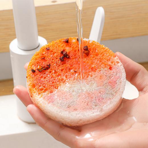 【遇水膨胀 秒变柔软！木棉纤维海绵擦抹布洗碗器】吸水性强湿水柔韧，不易粘油起泡丰富，木浆棉海绵擦压缩木桨海棉刷锅圆形花朵厨房粉丝专属特价清仓 商品图3