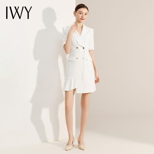 IWY/白色西装连衣裙女夏季新款职业装气质高端女神范面试正装裙子Q11255 商品图5
