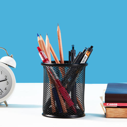 齐心 B2259 耐用铁网圆笔筒 商品图3