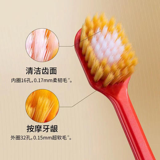 [2支装】EBISU惠百施宽头牙刷6列41孔软毛牙刷软毛（颜色随机发货） 商品图2