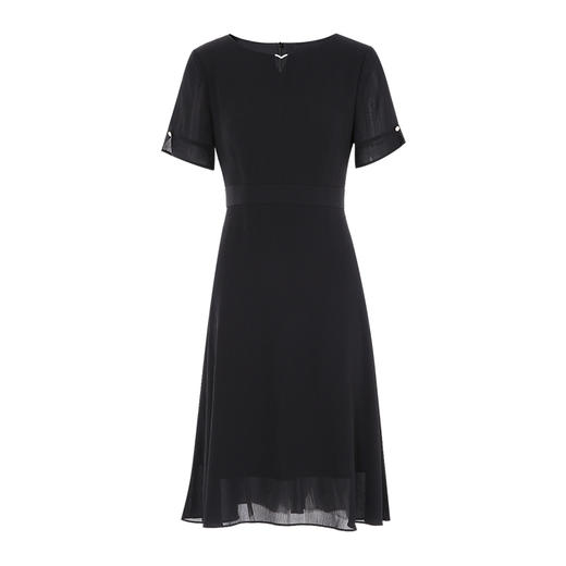 EITIE爱特爱大方简约高级感黑色收腰连衣裙通勤时尚气质夏新款B07170 商品图5