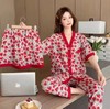 【柔美与温婉！华尔绵甜美睡衣女短袖三件套】亲肤透气柔软舒适。甜美宽松设计，抖音爆款网红夏季甜美宽松粉丝专属 商品缩略图4