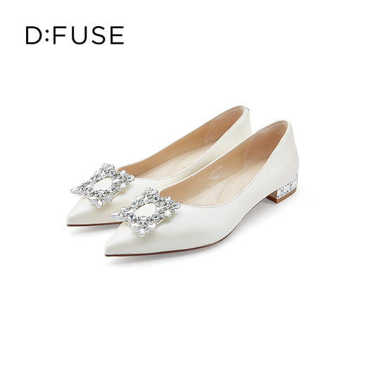 D:FUSE/迪芙斯2023春季新款尖头水钻花饰扣低跟单鞋女鞋DF31111050 商品图2