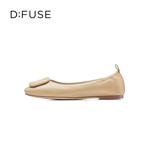 DFuse迪芙斯春季新款羊皮方头法式单鞋平底鞋软底DF31111402 商品图4