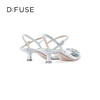 DFuse包头低跟凉鞋2023春季新款漆皮尖头钻扣单鞋女DF31114155 商品缩略图3