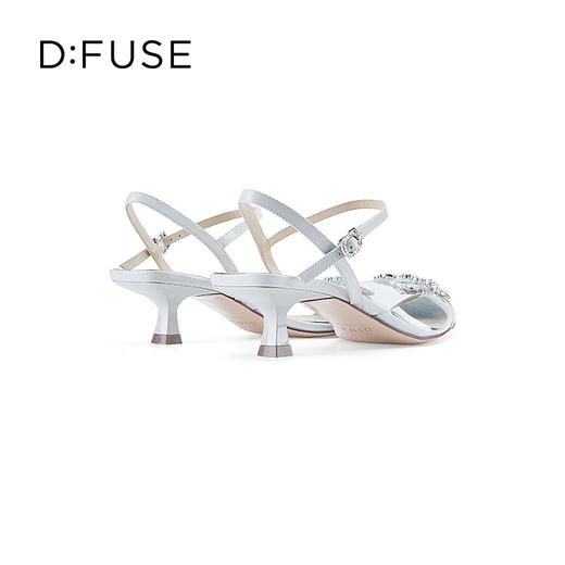 DFuse包头低跟凉鞋2023春季新款漆皮尖头钻扣单鞋女DF31114155 商品图3