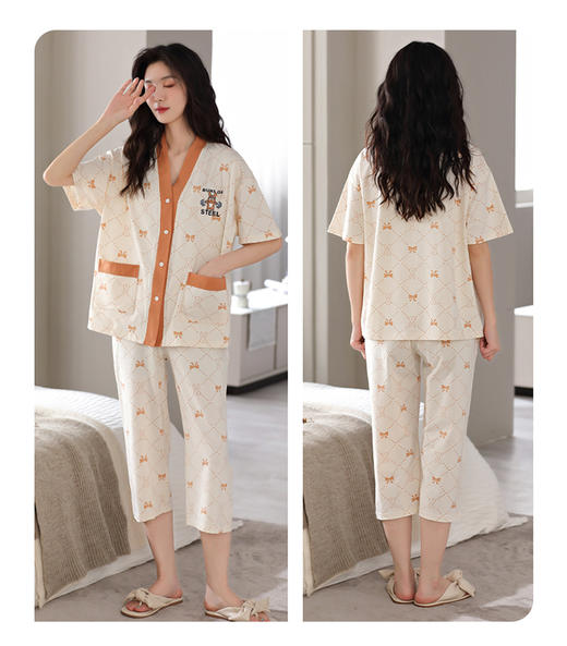 拼接边和尚领七分裤套装系列 商品图6