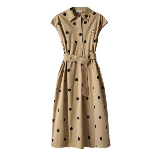 圆点大波点裙复古无袖纯棉显瘦衬衫连衣裙QZQ580574MG 商品图4