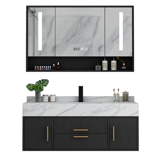 浴室柜 灰 风水镜 HX19-100CM 商品图0