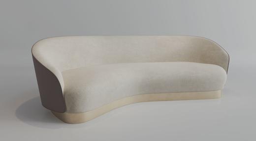FIBONACCI进口多人沙发 布艺坐垫及靠背，皮质背板沙发 商品图1