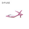 DFuse包头低跟凉鞋2023春季新款漆皮尖头钻扣单鞋女DF31114155 商品缩略图4