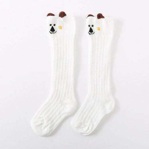 【2双装】婴儿防蚊袜夏季薄款宝宝透气网眼中筒袜卡通耳朵过膝儿童袜子 商品图5