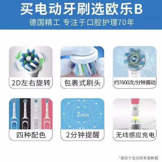 欧乐B 电动牙刷清新蓝D100 商品图2