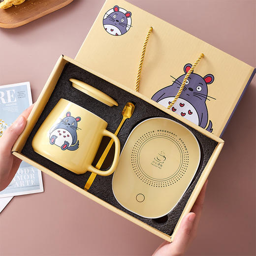 【智能恒温 温暖守候❗️恒温蛇猫暖暖杯】卡通可爱55度，恒温陶瓷杯身，时刻保持温暖，套装陶瓷马克杯子水杯伴手礼礼品礼盒装粉丝专属七夕伴手礼新年礼盒年货礼盒 商品图3