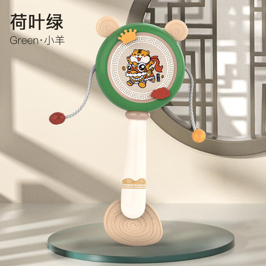 【柔软硅胶可啃咬，按摩宝宝牙床】采用奶嘴般材质，呵护宝宝口欲期，婴儿早教玩具国潮拨浪鼓宝宝安抚玩具0-3岁婴儿手摇 商品图7