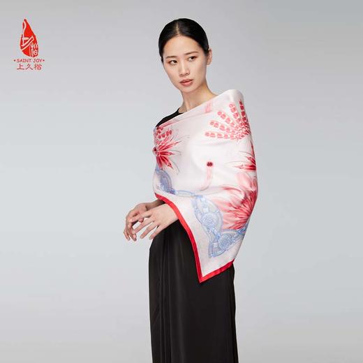 SAINTJOY/上久楷真丝方巾 花羽真丝方巾 花羽  FJS20012 商品图2
