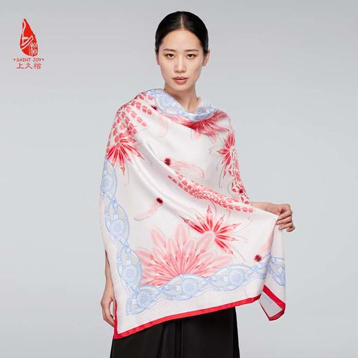 SAINTJOY/上久楷真丝方巾 花羽真丝方巾 花羽  FJS20012 商品图1