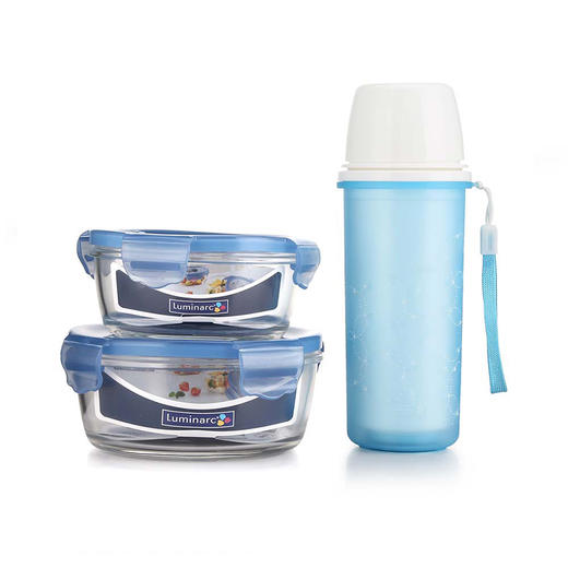 LC-S2507-N 乐美雅凡尔赛彩盒装五件套（中圆+小圆+双层随手杯+餐具勺子+小色丁布餐包） 商品图1