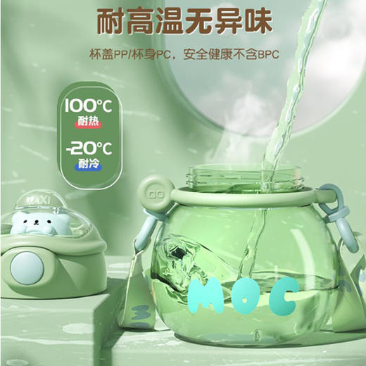 【饮水尽兴 出街时尚！网红高颜值萌趣大肚杯】一键开盖密封防漏，食品级材质耐冷耐热，开盖防喷，夏季运动水杯儿童吸管杯大容量便携塑料杯粉丝专属 商品图3