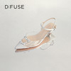 DFuse包头低跟凉鞋2023春季新款漆皮尖头钻扣单鞋女DF31114155 商品缩略图9