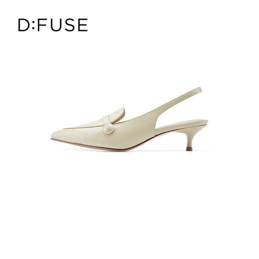 DFuse迪芙斯2023春季新款羊皮尖头后空细跟乐福鞋单鞋DF31114262 商品图5