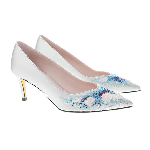 sheme新中式云上系列尖头细跟优雅刺绣女士单鞋可定制 商品图5