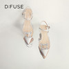 DFuse包头低跟凉鞋2023春季新款漆皮尖头钻扣单鞋女DF31114155 商品缩略图10