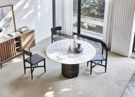 八喜餐桌 | 台面橡黑/黑白根大理石/卡拉白大理石/黑瓜子水磨石可选，详询客服 商品图3