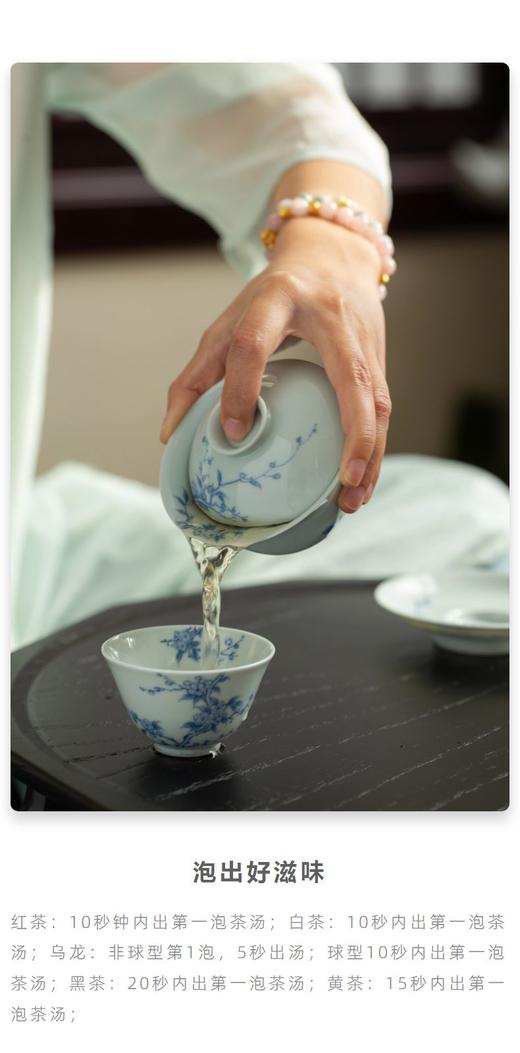 青花桃李春风盖碗150ml 商品图5